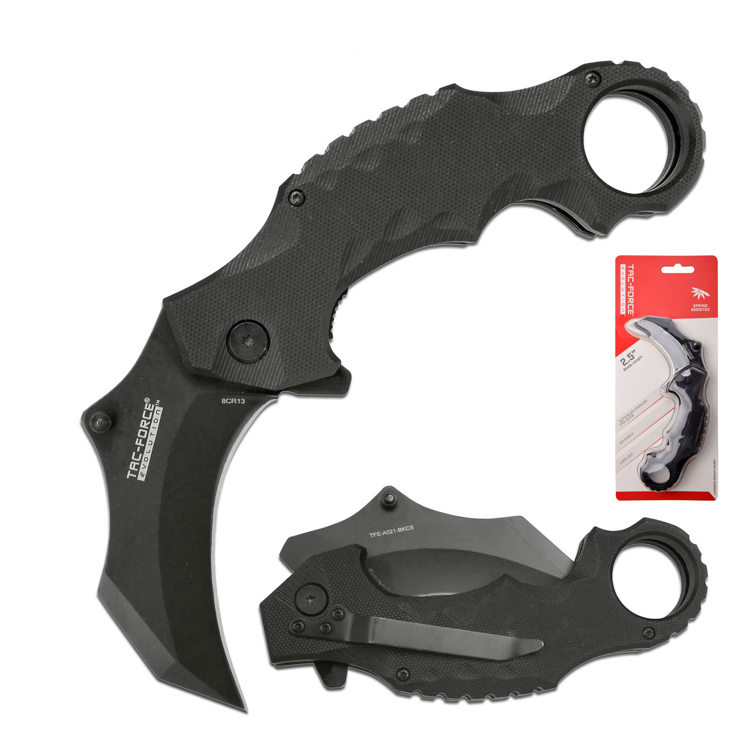 Tac Force Knives Evolution Spring Assist TFE-A021-BK 